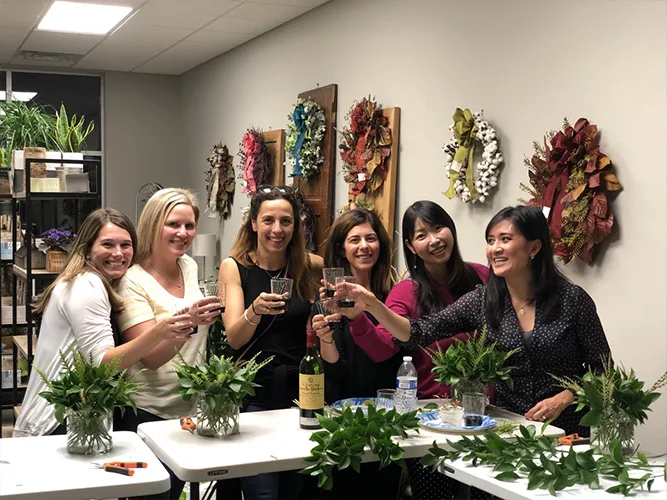 fine flowers, floral arrangements, florist, classes